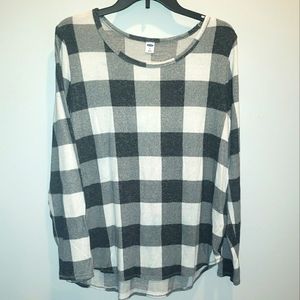 Knit Buffalo Plaid Top